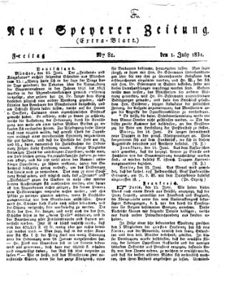 Neue Speyerer Zeitung Freitag 1. Juli 1831