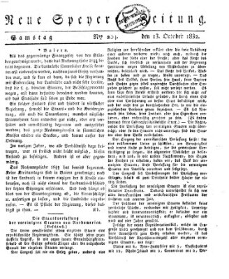 Neue Speyerer Zeitung Samstag 13. Oktober 1832