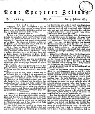 Neue Speyerer Zeitung Dienstag 4. Februar 1834