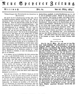 Neue Speyerer Zeitung Mittwoch 26. März 1834