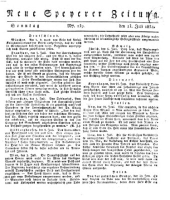 Neue Speyerer Zeitung Sonntag 13. Juli 1834