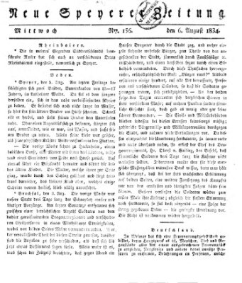 Neue Speyerer Zeitung Mittwoch 6. August 1834