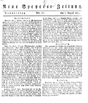 Neue Speyerer Zeitung Donnerstag 7. August 1834
