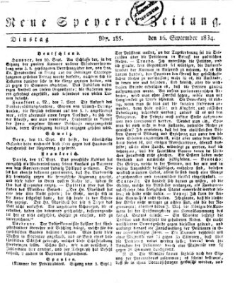 Neue Speyerer Zeitung Dienstag 16. September 1834