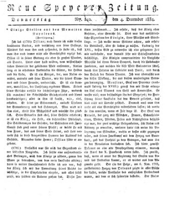 Neue Speyerer Zeitung Donnerstag 4. Dezember 1834