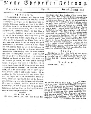 Neue Speyerer Zeitung Sonntag 25. Januar 1835