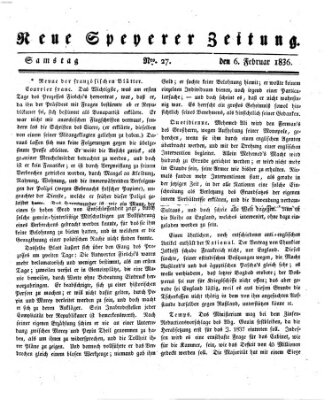 Neue Speyerer Zeitung Samstag 6. Februar 1836