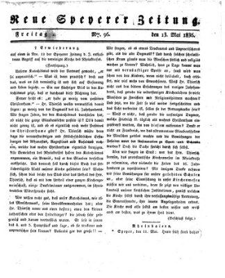 Neue Speyerer Zeitung Freitag 13. Mai 1836