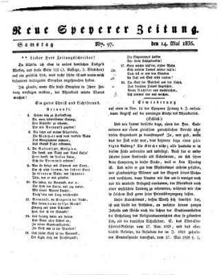Neue Speyerer Zeitung Samstag 14. Mai 1836