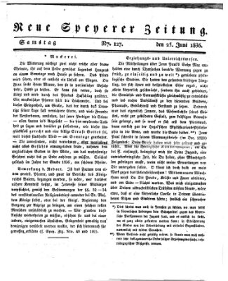 Neue Speyerer Zeitung Samstag 25. Juni 1836
