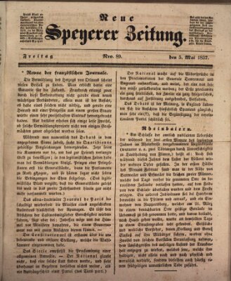 Neue Speyerer Zeitung Freitag 5. Mai 1837