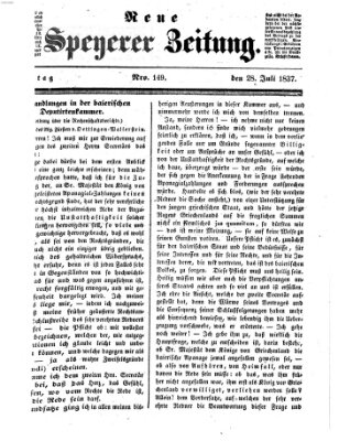 Neue Speyerer Zeitung Freitag 28. Juli 1837
