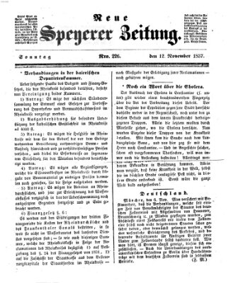 Neue Speyerer Zeitung Sonntag 12. November 1837