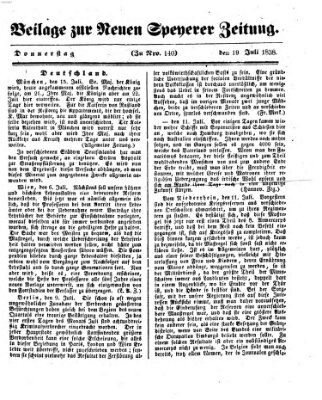 Neue Speyerer Zeitung Donnerstag 19. Juli 1838