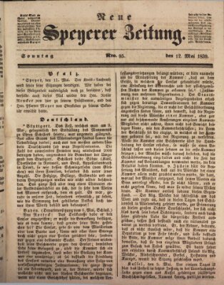 Neue Speyerer Zeitung Sonntag 12. Mai 1839