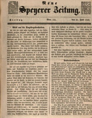 Neue Speyerer Zeitung Freitag 31. Juli 1840