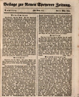 Neue Speyerer Zeitung Samstag 8. Mai 1841