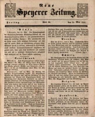 Neue Speyerer Zeitung Freitag 14. Mai 1841