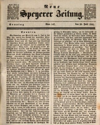 Neue Speyerer Zeitung Sonntag 25. Juli 1841