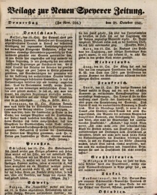 Neue Speyerer Zeitung Donnerstag 28. Oktober 1841