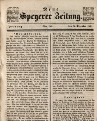 Neue Speyerer Zeitung Freitag 24. Dezember 1841