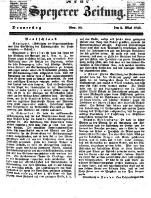 Neue Speyerer Zeitung Donnerstag 5. Mai 1842