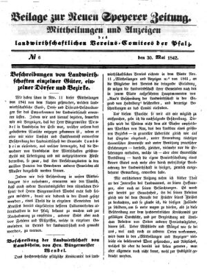 Neue Speyerer Zeitung Montag 30. Mai 1842