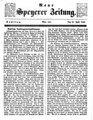 Neue Speyerer Zeitung Samstag 30. Juli 1842