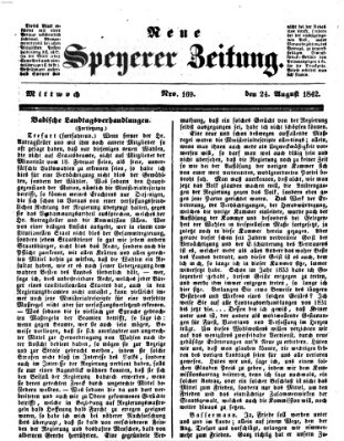 Neue Speyerer Zeitung Mittwoch 24. August 1842