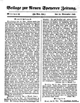 Neue Speyerer Zeitung Mittwoch 30. November 1842
