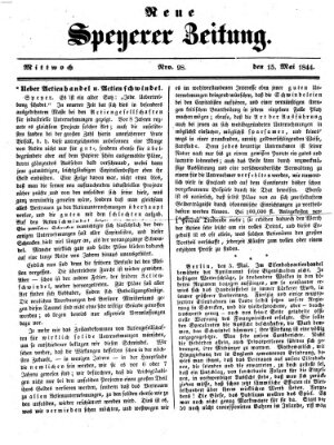 Neue Speyerer Zeitung Mittwoch 15. Mai 1844