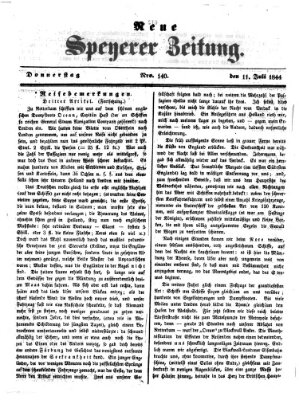 Neue Speyerer Zeitung Donnerstag 11. Juli 1844
