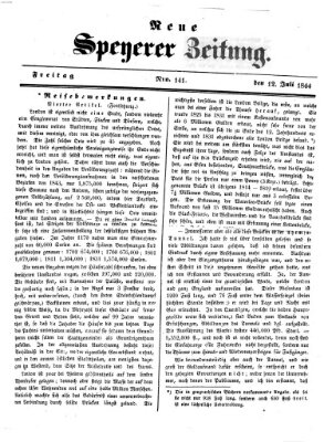 Neue Speyerer Zeitung Freitag 12. Juli 1844