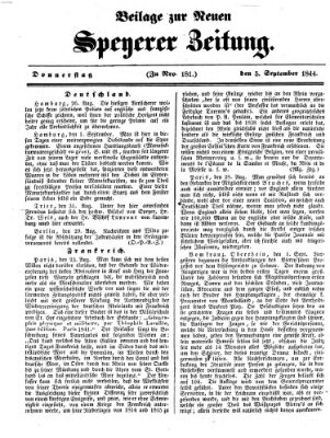 Neue Speyerer Zeitung Donnerstag 5. September 1844