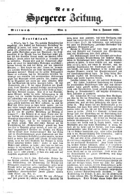Neue Speyerer Zeitung Mittwoch 9. Januar 1850