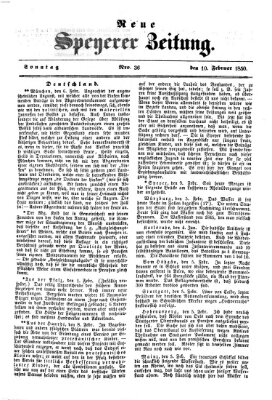 Neue Speyerer Zeitung Sonntag 10. Februar 1850