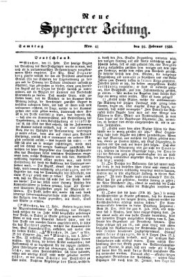 Neue Speyerer Zeitung Samstag 16. Februar 1850