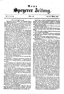Neue Speyerer Zeitung Freitag 22. März 1850
