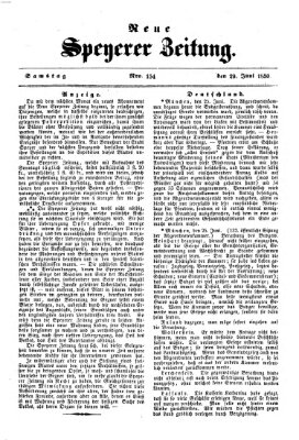 Neue Speyerer Zeitung Samstag 29. Juni 1850