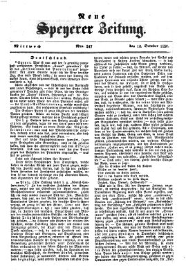 Neue Speyerer Zeitung Mittwoch 16. Oktober 1850