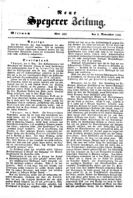 Neue Speyerer Zeitung Mittwoch 6. November 1850