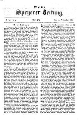 Neue Speyerer Zeitung Freitag 15. November 1850