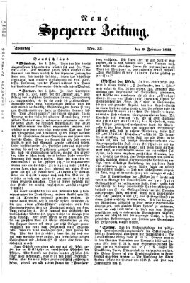 Neue Speyerer Zeitung Sonntag 9. Februar 1851