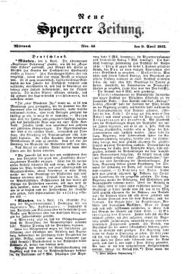 Neue Speyerer Zeitung Mittwoch 9. April 1851