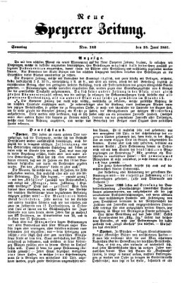 Neue Speyerer Zeitung Sonntag 15. Juni 1851