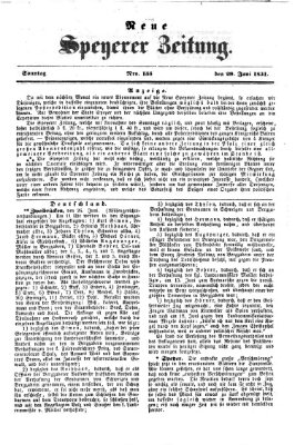 Neue Speyerer Zeitung Sonntag 29. Juni 1851