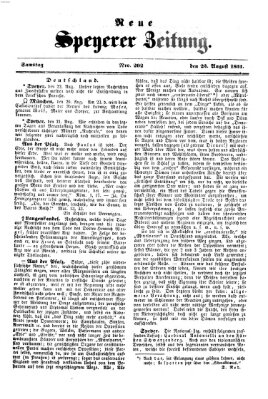 Neue Speyerer Zeitung Samstag 23. August 1851