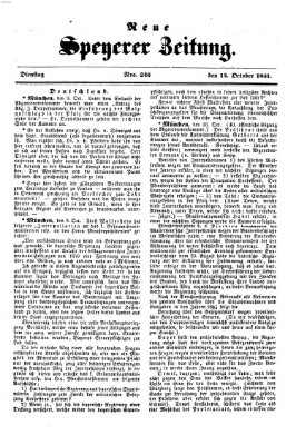 Neue Speyerer Zeitung Dienstag 14. Oktober 1851