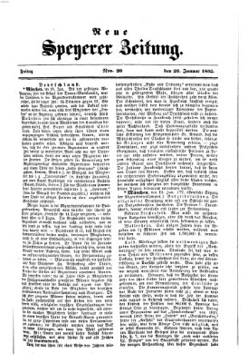 Neue Speyerer Zeitung Freitag 23. Januar 1852