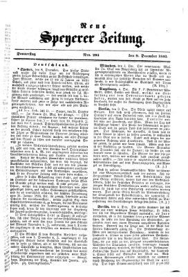 Neue Speyerer Zeitung Donnerstag 9. Dezember 1852